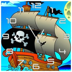 SvS Настенные часы SvS 3002607 Пиратский корабль СВС