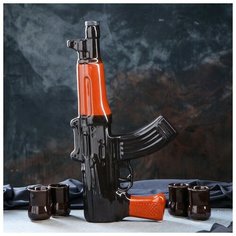 Штоф с рюмками "Автомат" 5 предметов, 0,8 л Керамика ручной работы