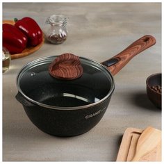 Ковш Granit ultra, 2,2 л, со стеклянной крышкой и съёмной ручкой, АП линия Kukmara