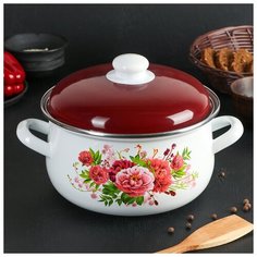 Кастрюля 4 л «Пионы», d=20 см Маруся