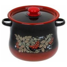 Кастрюля 5,5 л, цвет красно-черный микс Сибирские товары