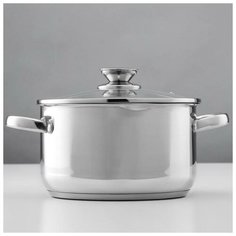 Кастрюля «Tefida» 4,6 л, крышка-дуршлаг, носик для слива, капсульное дно, индукция Magistro