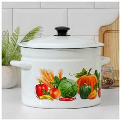 Кастрюля 9 л, деколь микс КМЗ