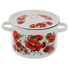Кастрюля 4,5 л "Маки. Мечта" СтальЭмаль