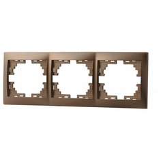Рамка 3-м Мира горизонт. свет. корич. LEZARD 701-3100-148