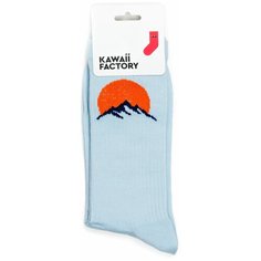 Носки с вышивкой солнца выглядывающего из за горы Kawaii Factory Socks
