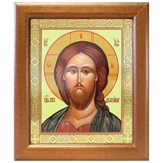 Спас Вседержитель в зеленом облачении, широкая рамка 19*22,5 см Соборъная лавка