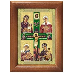 Четырёхчастная икона Божией Матери "Материнство", рамка 7,5*10 см Соборъная лавка