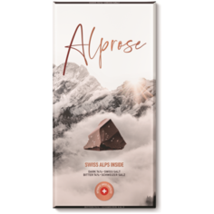 Швейцарский горький шоколад Alprose LUX "Swiss Alps Inside" 74% какао с швейцарской солью , 100г
