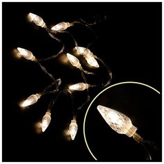 Гирлянда Волшебная страна Капельки 120 см, 10 ламп, теплый белый/бесцветный провод