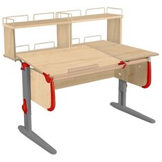 Стол детский ДЭМИ White-Double СУТ 25-01Д2 120x82 см клен/красный/серый