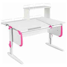 Стол детский ДЭМИ White-Double СУТ 25-01Д 120x82 см белый/розовый/белый
