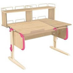 Стол детский ДЭМИ White-Double СУТ 25-01Д2 120x82 см клен/розовый/бежевый