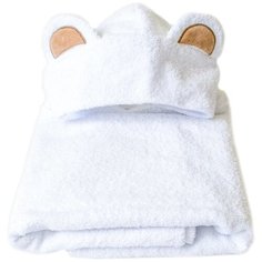 BabyBunny Полотенце пончо Мишка банное 71х115 см белый