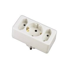 Адаптер-переходник Hama H-108844 (2 розетки), белый