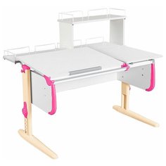 Стол детский ДЭМИ White-Double СУТ 25-01Д 120x82 см белый/розовый/бежевый