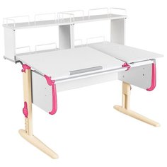 Стол детский ДЭМИ White-Double СУТ 25-01Д2 120x82 см белый/розовый/бежевый