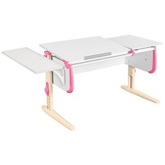 Стол детский ДЭМИ White-double СУТ-25-01К 145x55 см белый/розовый/бежевый