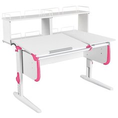 Стол детский ДЭМИ White-Double СУТ 25-01Д2 120x82 см белый/розовый/белый