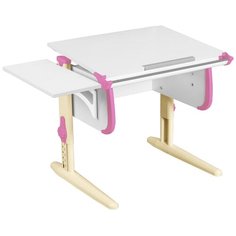 Стол детский ДЭМИ White-Стандарт СУТ-24-01К 100x55 см белый/розовый/бежевый
