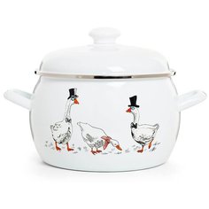 Кастрюля "Гуси" сферическая 5,0 л ЭСТЕТ