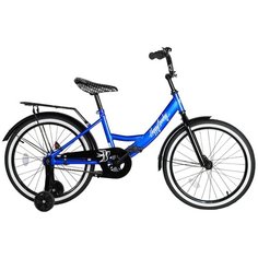 Велосипед детский двухколесный ТМ City-Ride "HAPPYSUNDAY", диски сталь 20", рама сталь, страховочные колеса, цвет синий