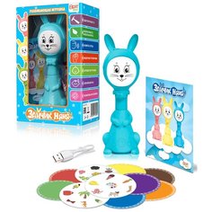 Интерактивная развивающая игрушка BertToys Зайчик Няня, голубой