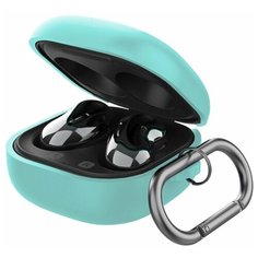 Силиконовый чехол с карабином для Samsung Galaxy Buds Live / Buds Pro, мятный Deppa