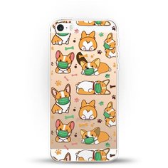 Силиконовый чехол Корги в масках на Apple iPhone 5/iPhone 5S/iPhone SE Andy & Paul