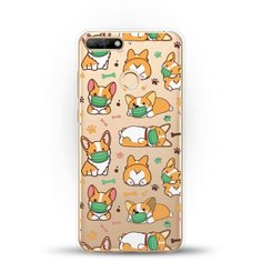 Силиконовый чехол Корги в масках на Honor 7C Andy & Paul