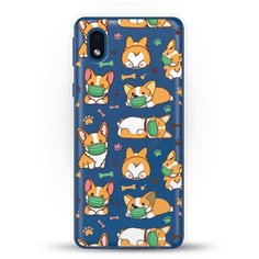 Силиконовый чехол Корги в масках на Samsung Galaxy A01 Core Andy & Paul