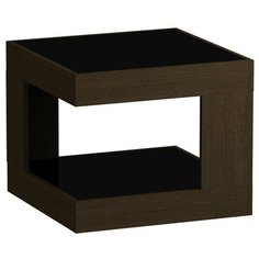 Стол журнальный LS 746 02.01 (корпус-венге,стекло-черный) Leset