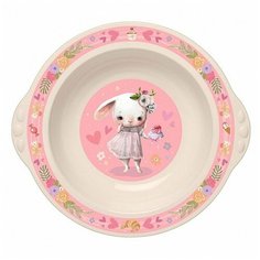 Тарелка детская глубокая с розовым декором Пластишка 431316107