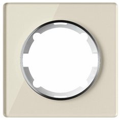 Рамка OneKeyElectro горизонтальная стеклянная одинарная, цвет бежевый