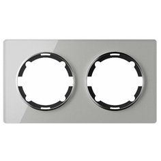 Рамка OneKeyElectro горизонтальная стеклянная двойная, цвет серый