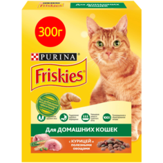 Сухой корм для кошек Friskies для живущих в помещении, с курицей, с овощами 2 шт. х 300 г