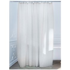 Штора для ванной/Занавеска для ванны/Шторка для ванной полиэстер 180 х 180 см 09.023А-02 "Белая" Аквалиния