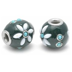 Бусины Tesoro "Этника", арт. TS.A2124.2, зеленый, 2 штуки