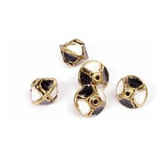 Бусины "Этника", 13 мм, цвет черный, белый, 5 бусин (арт. TS-F032) Tesoro