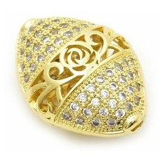 Бусина металлическая "Tesoro Premium", 18х14 мм, 1 штука