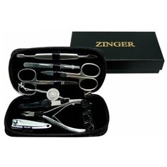Мужской маникюрный набор Zinger 8105, на молнии, 7 предметов (прям.м.)
