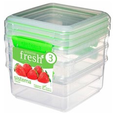 Набор контейнеров для продуктов "Sistema", 3 штуки, 1,2 литра