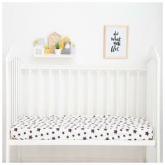 Простыня на резинке "LoveLife" Blue stars 60*120+20 см, 100 % хлопок, сатин 5800881