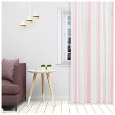 Штора портьерная Этель 140*280 см, Меланж розовый, б/утяжелителя, 15% лён, 85% хлопок 6753630