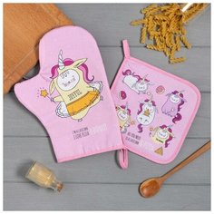 Набор кух. "Caticorn" варежка-прихватка 20х28см, прихватка 19х19см,100% хл 6535969 Этель