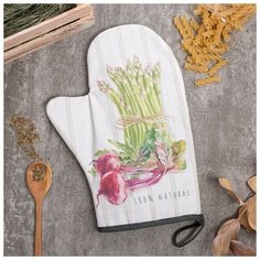 Варежка-прихватка "Vegetable" 20х28см,саржа, 100% х/л, ватин 250г/м2 4523382 Этель