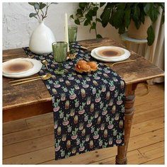 Дорожка на стол "Этель" Succulents 40х149см, 100% хл, саржа 190 г/м2 6756599