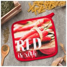 Прихватка "RED" 19х19см,100% х/л, ватин 250г/м2 4122613 Этель