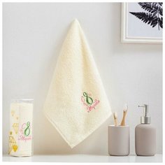 Полотенце махровое "С 8 Марта" 30х60 см, 100% хлопок, 340 гр/м2 5373441 Этель