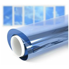 Пленка самоклеющаяся на окно солнцезащитная зеркальная Blue 15 - комплект на шестистворчатое окно Reton Group